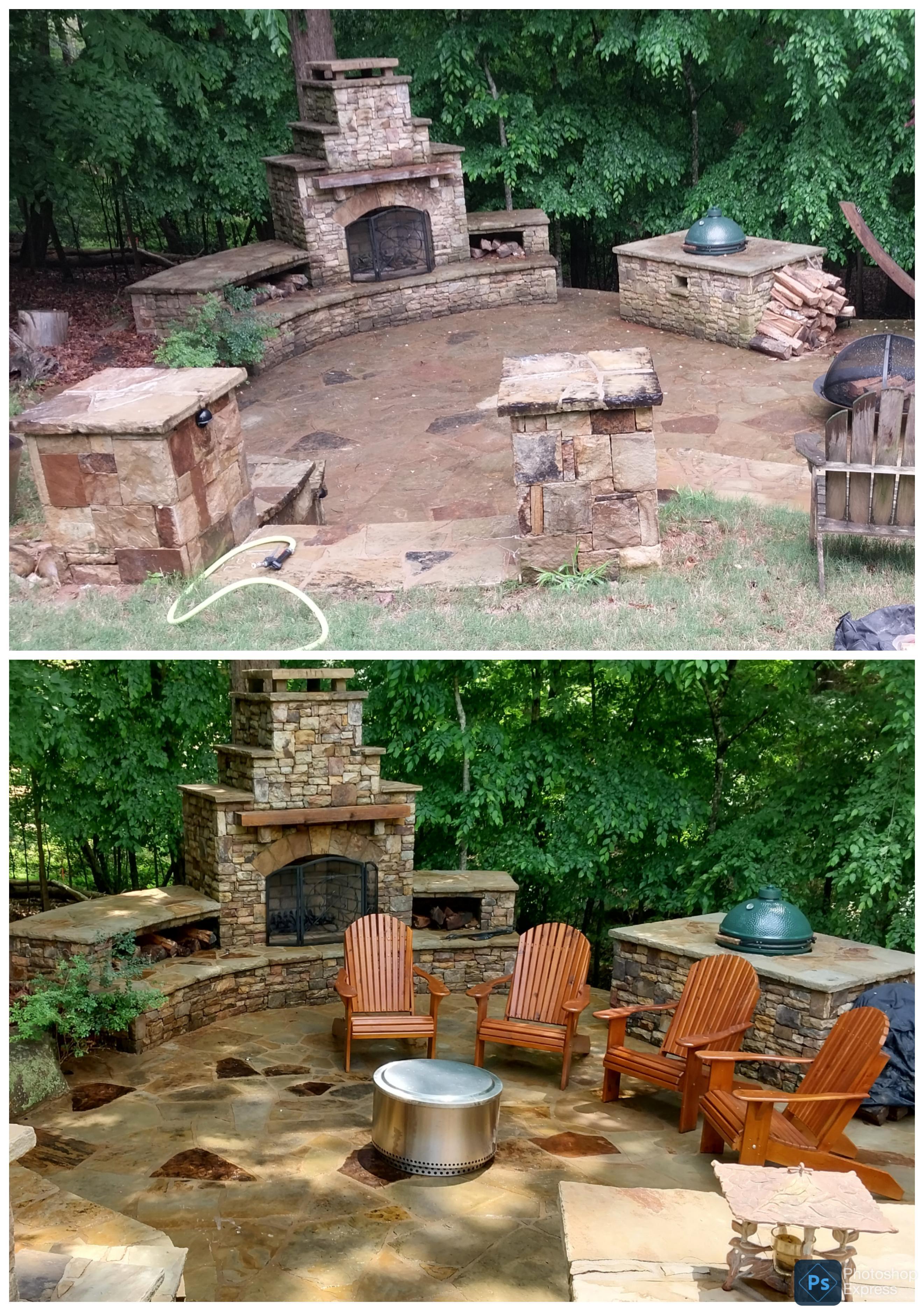 STONE PATIO CLEANING JOB IN GAINESVILLE, GA